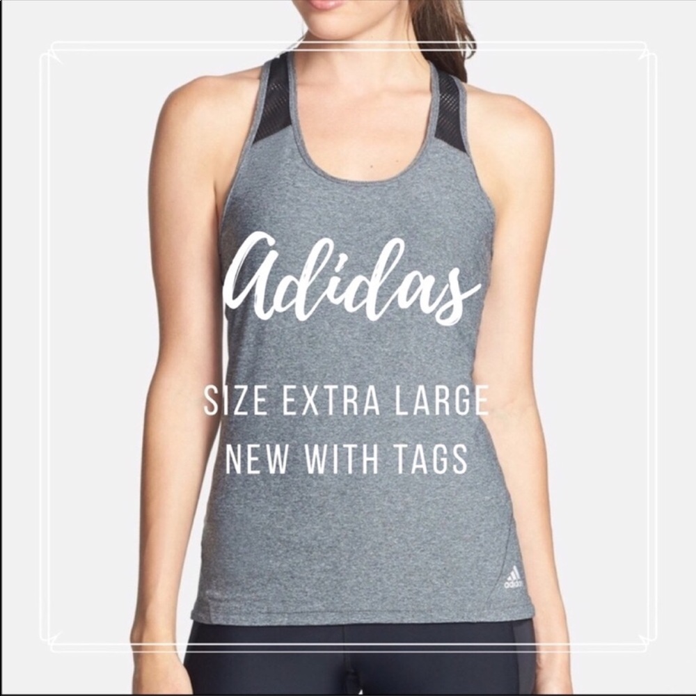 Adidas Tank XL Grey Black Mech Racerback